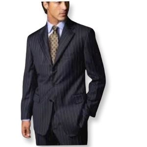 Sean John Fine Tailored Mens 3 Button
Blazer Black Pinstripe 44S Sport coat